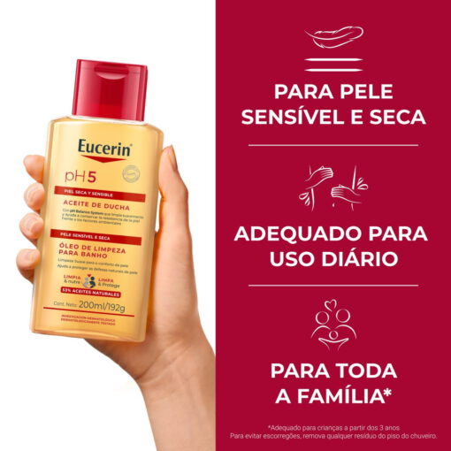 Eucerin PH5 Óleo de Limpeza Para Banho 200ml Necessidades da pele - Image 2