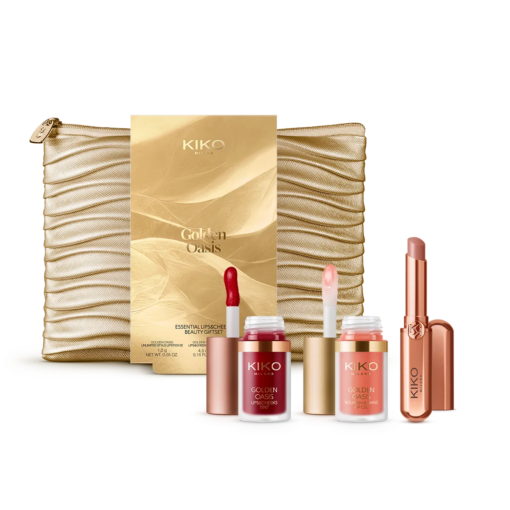 Conjunto de presente de beleza para lábios e bochechas golden oasis essential